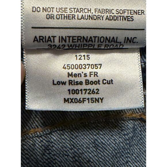 Ariat Work FR Men's Jeans Low Rise M4 Boot Denim Dark Wash Size 44 x 32 - Picture 9 of 9
